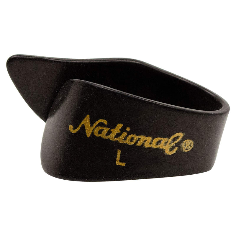 National NP1-8B Thumb & Finger Pick Pack - Stainless Steel/Black - Large Black
