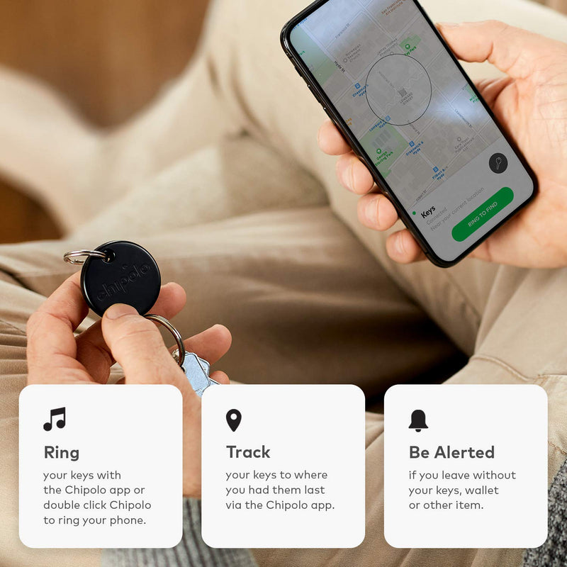 Chipolo ONE (2020) - Loudest Water Resistant Bluetooth Key Finder (Black) ONE 1 Pack Black