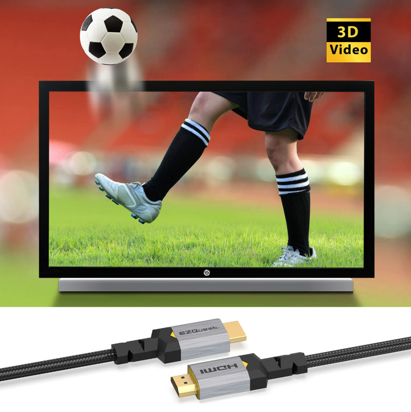 [AUSTRALIA] - Ultra HD HIGH Speed HDMI 10K 60HZ Cable, 2.2 Meter, Nylon Braided, Brushed Anodized Aluminum Connector HOUSING 