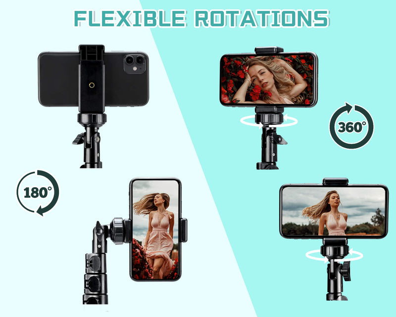 Tripod for iPhone,XOMSIZE 54" Selfie Stick Tripod with Remote Extendable Phone Stand on Laptop Computer Video Conferencing/Recording/Photography/YouTube/Blog/Traveling,Compatible with iOS & Android