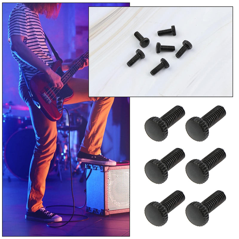 12pcs Black Tremolo Locking System Bridge Fine Tuning Screws Instrument Replacement Parts Metal M5 Compatible with Floyd Rose Electric Guitar