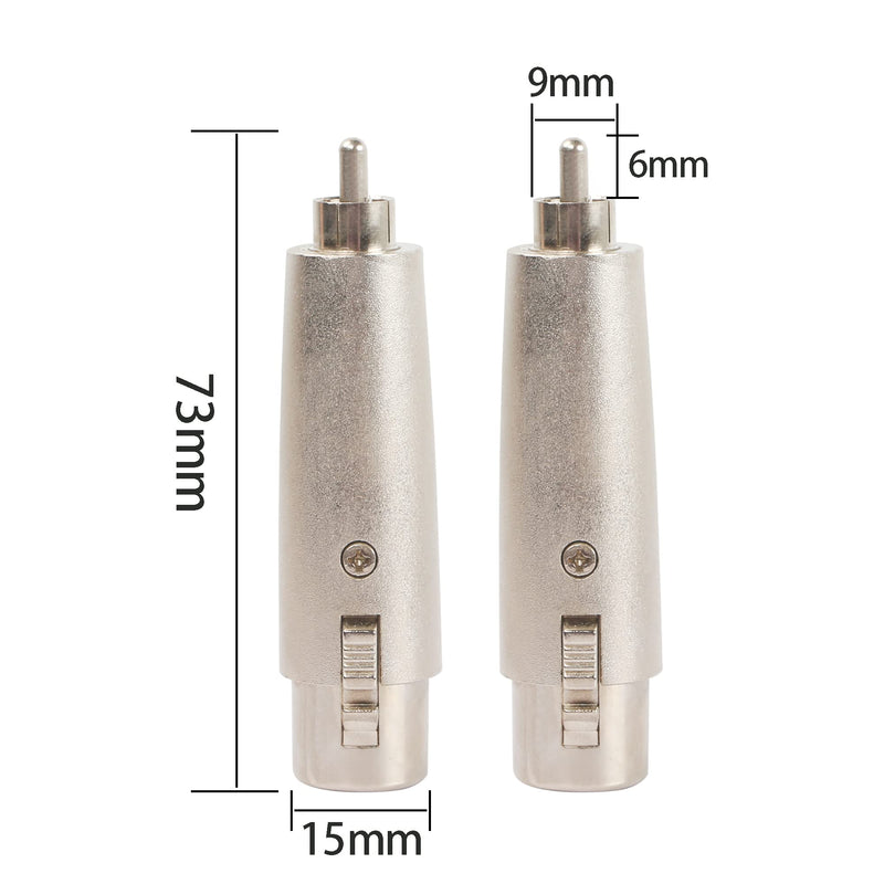 PNGKNYOCN RCA to XLR Adapter RCA Male to XLR Female Gender Changer Audio Coupler Connector（2-Pack）
