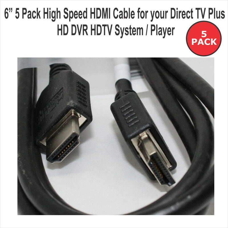 6´ 5 Pack High Speed HDMI Cable for Direct TV Plus HD DVR HDTV System/Player Supports: 1080p-2160p, 4K, 3D, Deep Color, TrueHD, CL3, and 800Hz Technologies. New