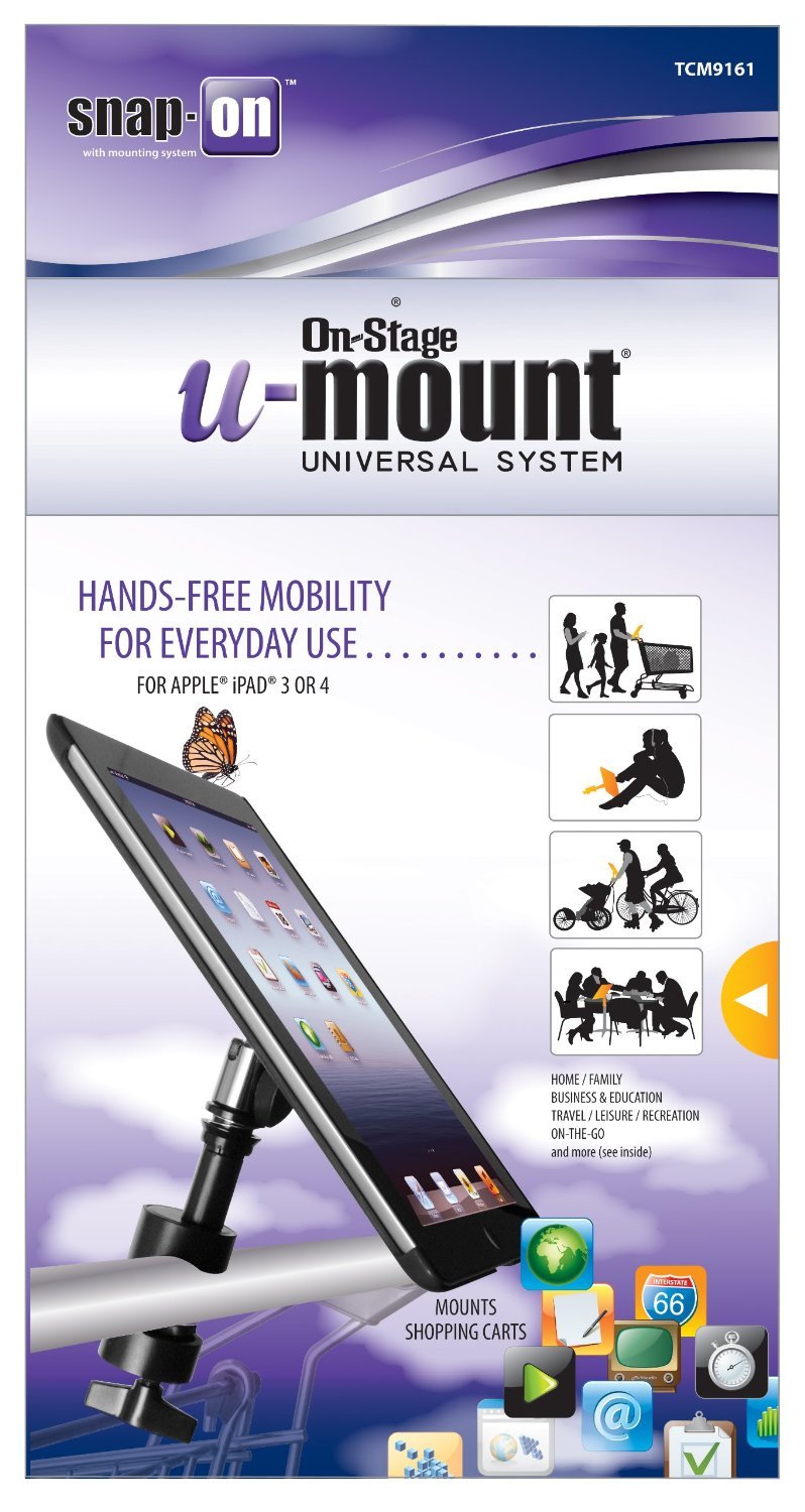 On-Stage TCM9161 Quick Release Tablet Mount with Snap-On Cover for iPad 2/3/4, Gun Metal