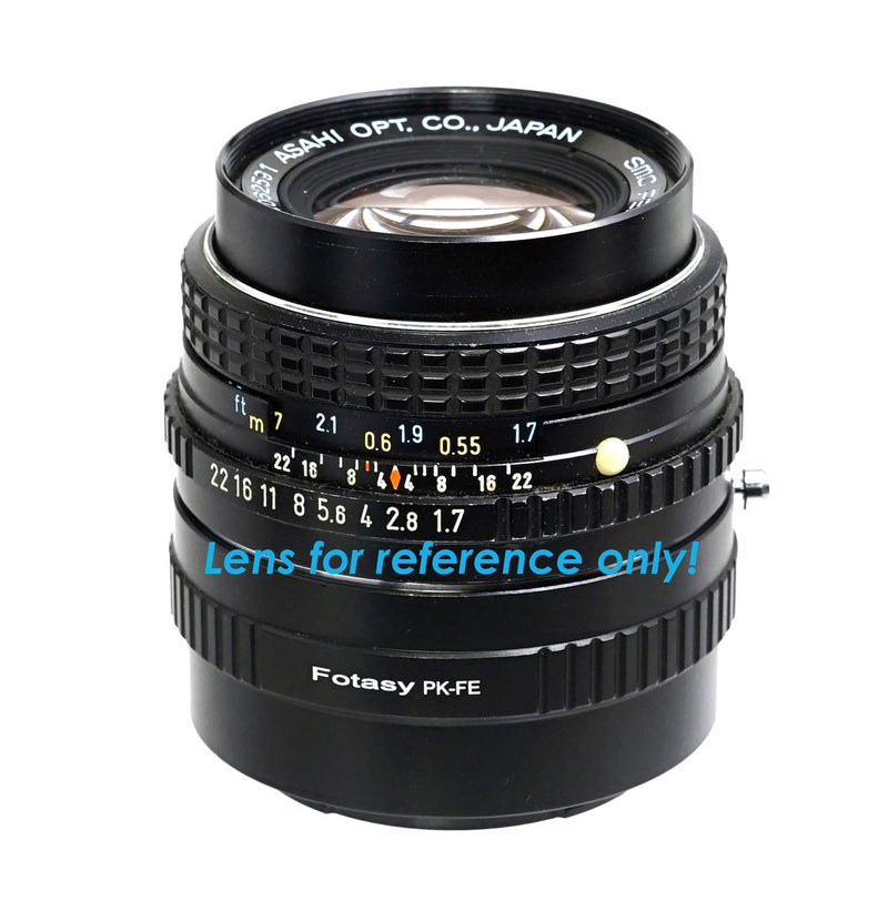 Fotasy Manual PK Lens to Sony FE Mount Adapter, K-Mount E Adapter, Compatible w Pentax K Lens & Sony Alpha a7 II a7 III a7R a7R II a7R III a7S II III a9 a7R IV a6600 a6500 a6400 a6300 a6100 a6000 Pentax PK