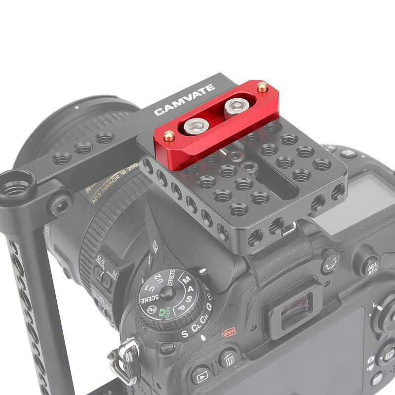 CAMVATE Standard Safety Rail Quick Release Bar with Anti-Fall Spring Pins for DSLR Camera Cage Rig(50MM,Red) - 2986 50 mm