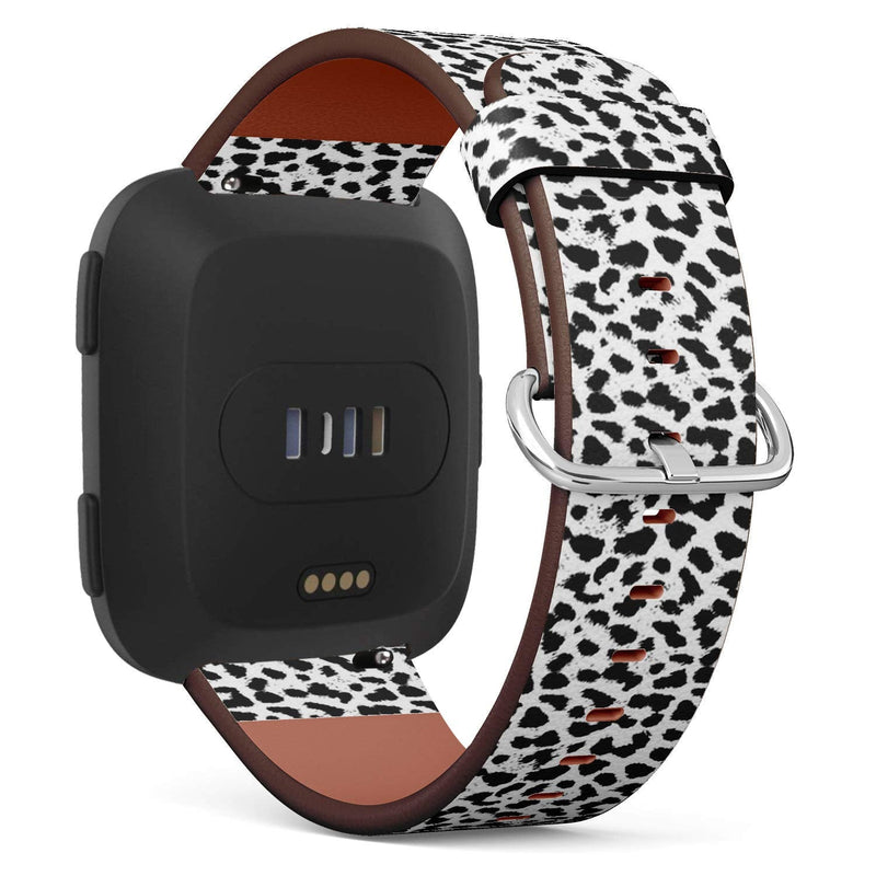 Compatible with Fitbit Versa, Versa 2, Versa Lite, Leather Replacement Bracelet Strap Wristband with Quick Release Pins // Leopard Cheetah Skin