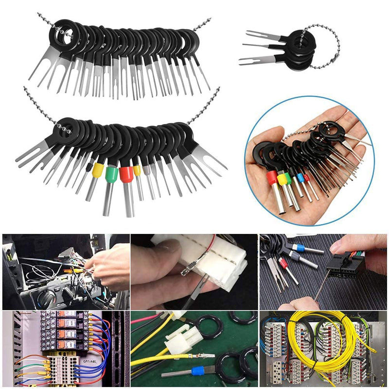 Terminal Ejector kit Removal Key Tool, Terminal Removal Tool Kit for Car, Electrical Wiring Connector Pin Release Extractor, Needle Retractor for Most Connector Terminal Car Repair (39 PCS)