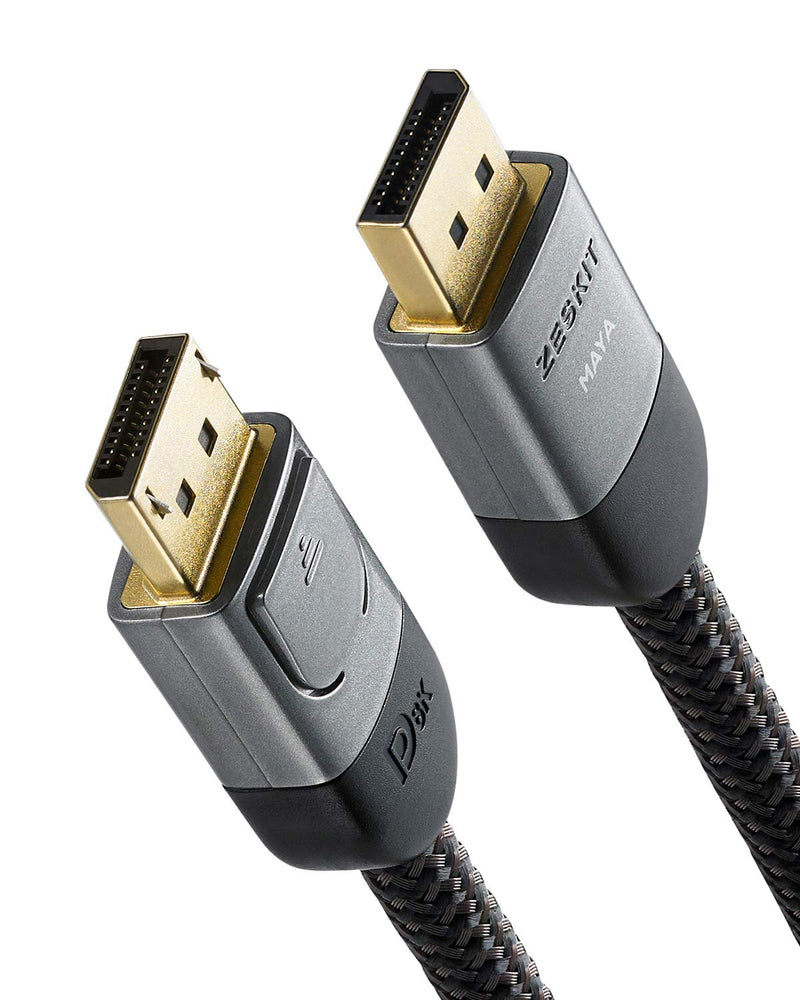 Zeskit Maya Certified DP 1.4 Cable, 4K 120Hz 8K 60Hz 1440p 144Hz 240Hz HDR 32.4Gpbs HBR3 (10ft, Braided Jacket) 10ft