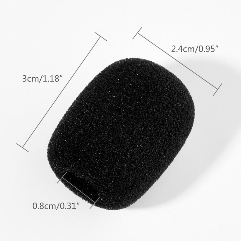 [AUSTRALIA] - FEPITO 20 Pack Mini Size Microphone Windscreen for Lapel Lavalier Headset Microphone Foam Covers, Black 1.2 * 0.92inch(20pack) 