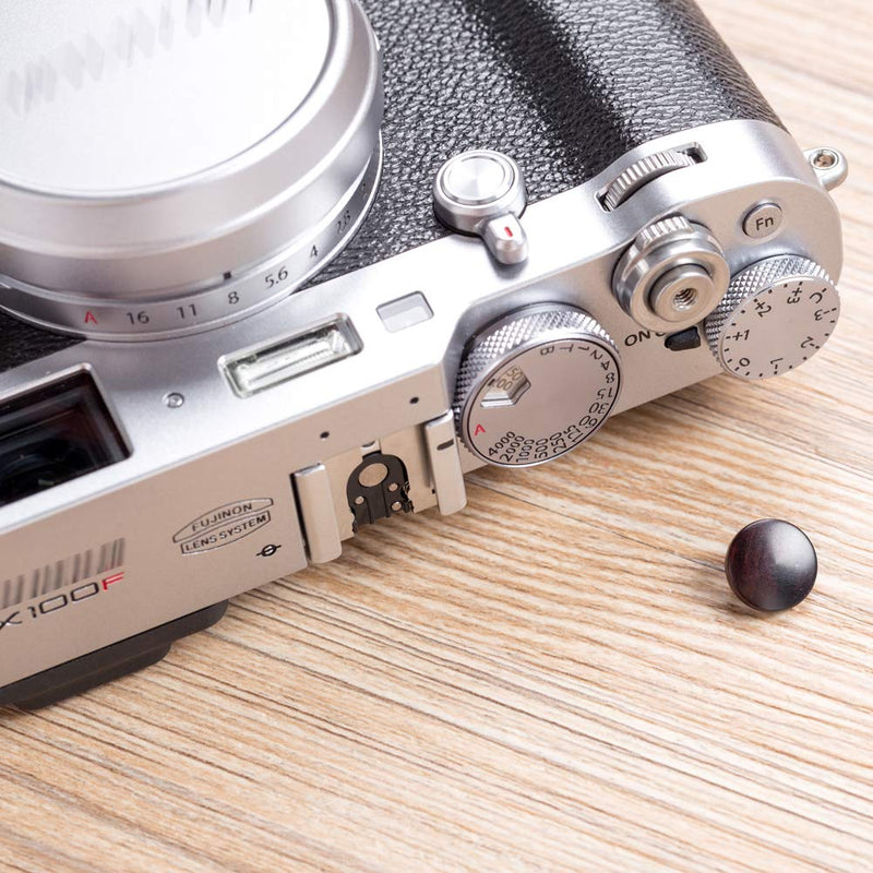 VKO Wood Soft Shutter Release Button Compatible with Fujifilm X-T30 X-T3 X100F X-T20 X-E3 X-PRO2 X30 X100T X100S Pen-F M6 M7 M8 M10 Camera 12mm Convex Surface Purple Black 1 PCS (Wood Grain Random) Purple Wood 12mm Convex