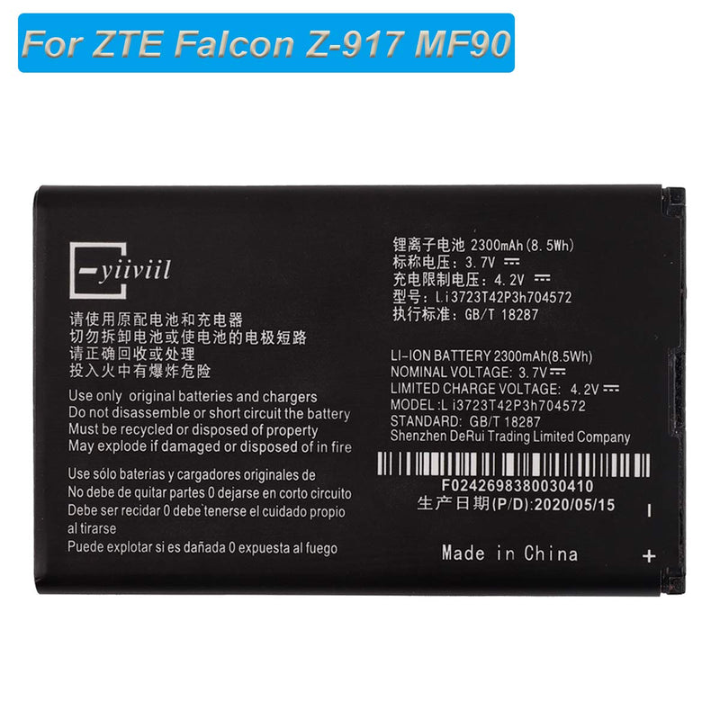 New Replacement Battery Li3723T42P3h704572 Compatible with ZTE Falcon Z-917 MF90 MF90C MF91 2300MAH with Tools