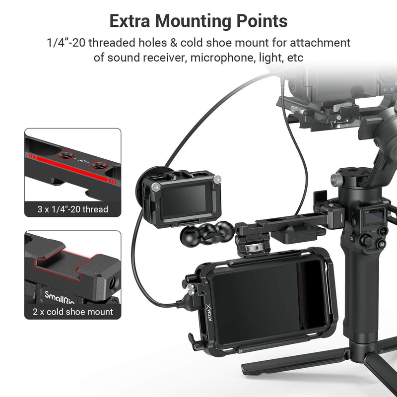 SMALLRIG Adjustable Camera Monitor Mount with NATO Clamp for DJI RS 2 / RSC 2-3026
