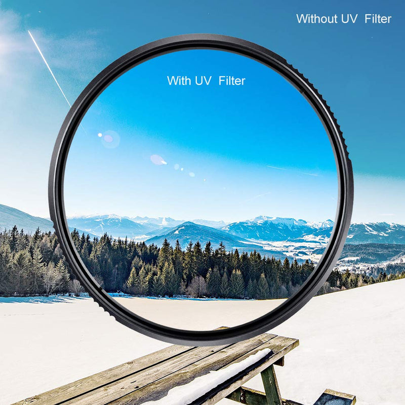 K&F Concept 52mm MC UV Protection Filter, 18 Multi-Layer Coated HD/Waterproof/Scratch Resistant UV Filter with Nanotech Coating, Ultra-Slim UV Filter for 52mm Camera Lens