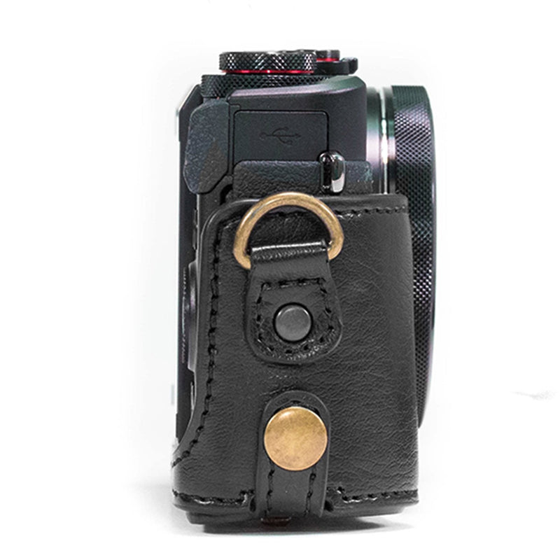 MegaGear "Ever Ready" Protective Leather Camera Case, Bag for Canon PowerShot G7 X Digital Camera (Black) Black