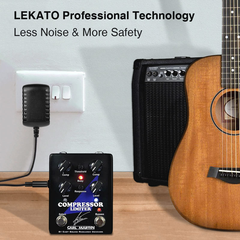 LEKATO Guitar Looper Pedal Effect Pedal with Tuner Function Looper Pedal Loops 9 Loops 40 minutes Record Time with USB Cable and 9V 0.6A Pedal Power Supply Adapte