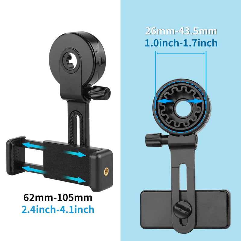 Universal Cell Phone Adapter Mount Quick Aligned Compatible with Spotting Scope Binoculars Monocular, Fit Almost All Brands of Smartphones Style-1
