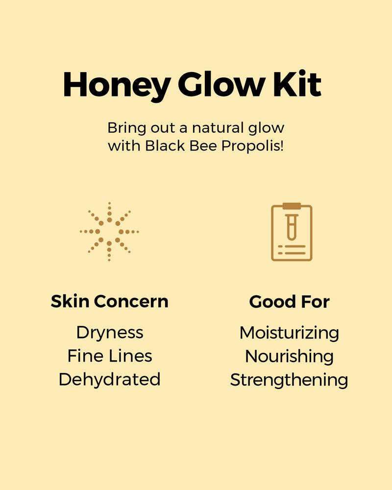 COSRX Honey Glow Kit | Propolis Synergy Toner, Ampoule, Cream | Moisturizing, Hydrating, Nourishing