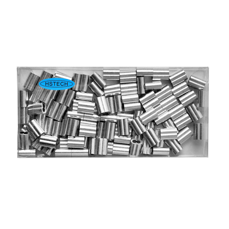 1/8" 100PCS Aluminum Crimping Loop Sleeve for Wire Rope, Cable Ferrule 1/8" (3mm)