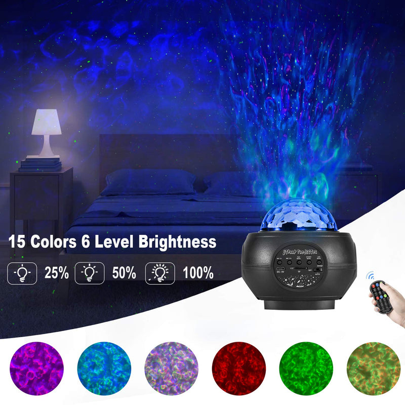 Galaxy Light Projector Star Projector Skylight for Bedroom Ceiling, LED Starlights Music Sky Light Starry Night Light Planetarium Nebula Cove Projector for Kids and Adults Black