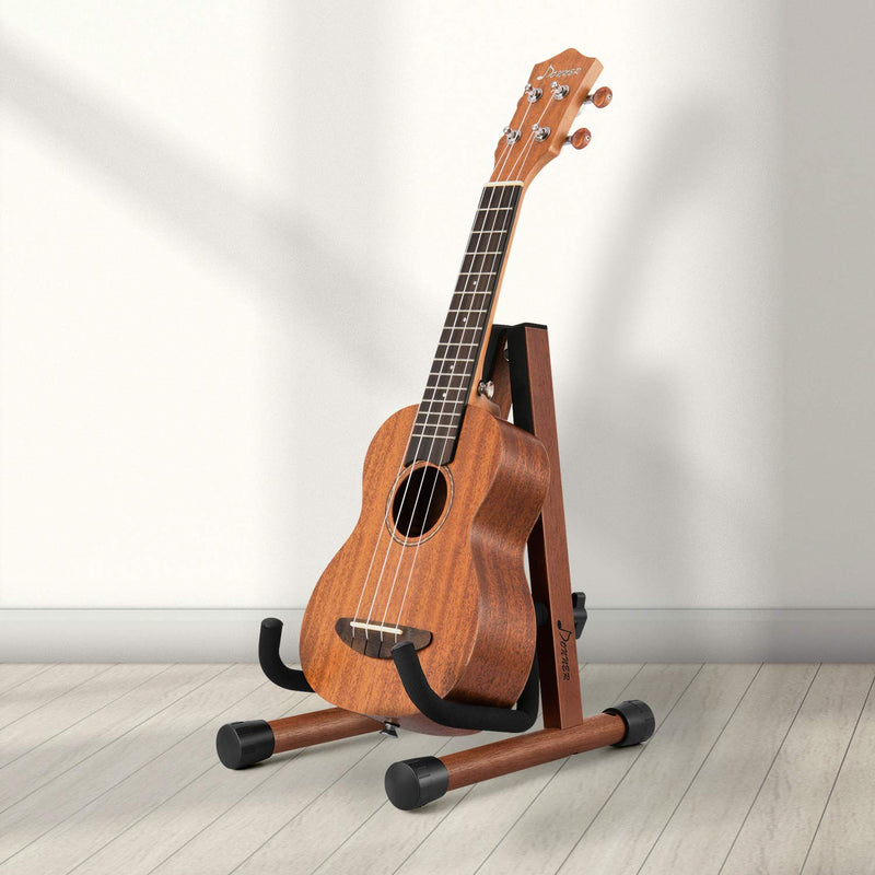 Donner Wood Ukulele Stand, Mandolin Floor Stand Folding A Frame Holder for Concert Soprano Tenor Ukuleles, Mandolins and Violins