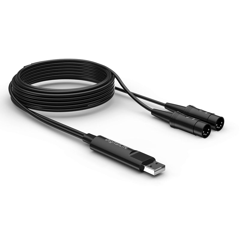 DigitalLife USB to MIDI 1 IN 1 OUT 5 Pin Cable for MIDI Controller/Piano/Drum - Compatible with Mac/Win [BM1003, Metal, Driver-Free]