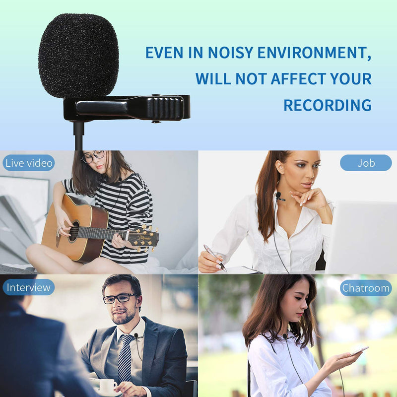 [AUSTRALIA] - Lavalier Microphone for iPhone 11 10 X 8 7 iPad Mini iPod,Lapel Mic Omnidirectional Condenser for YouTube Interview Vlog Facebook Live Wedding School Teaching Meeting Conference Talk Online 