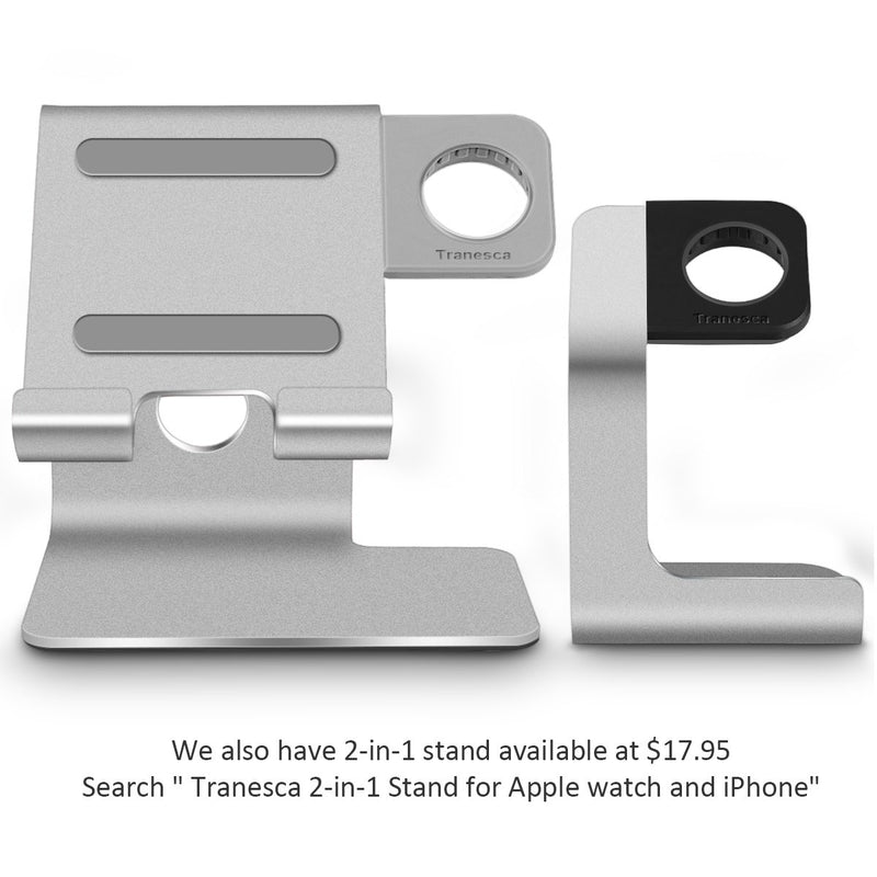 Apple Watch Stand-Tranesca Apple Watch charging stand for Series 6 / Series 5 / Series 4 / Series 3 / Series 2 / Series 1 and Apple Watch SE; 38mm/40mm/42mm/44mm (Must have Apple watch Accessories) Silver Grey