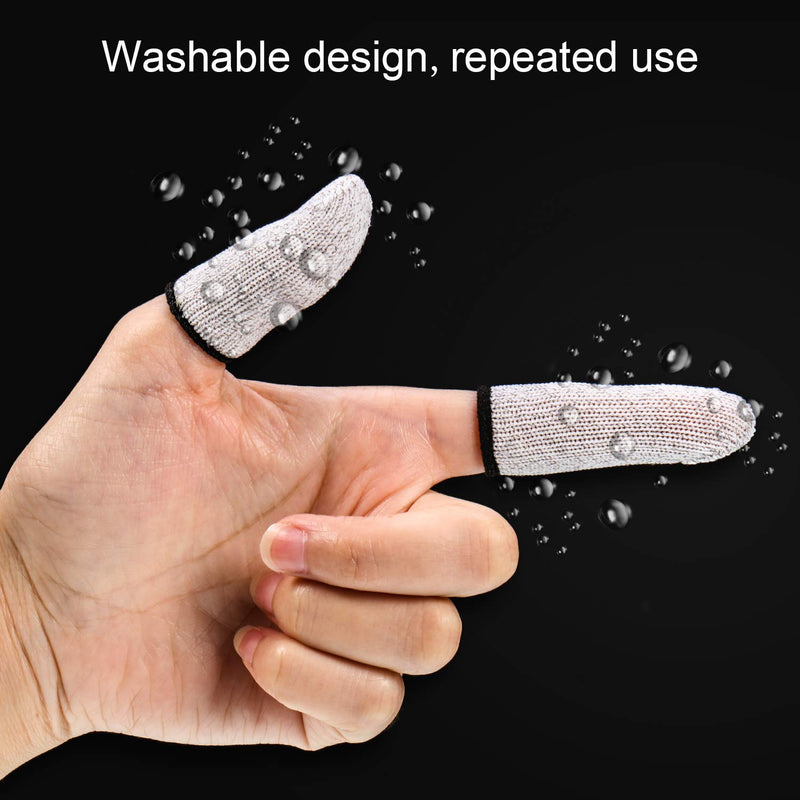 Outus 12 Pieces Finger Sleeve Mobile Game Controller Finger Sleeve Touch Screen Finger Cot, Anti-Sweat Thumb Fingers Protector for Mobile Phone Games