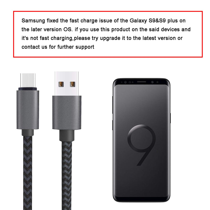 USB Type C Cable 3ft 3Pack by Ailun High Speed Type-C to USB A Sync and Charging Nylon Braided Cable for Galaxy s20, s20+ S20Ultra S10 Plus and More Smartphone Tablets Silver BlackGrey NOT Micro USB 3ft 3ft 3ft
