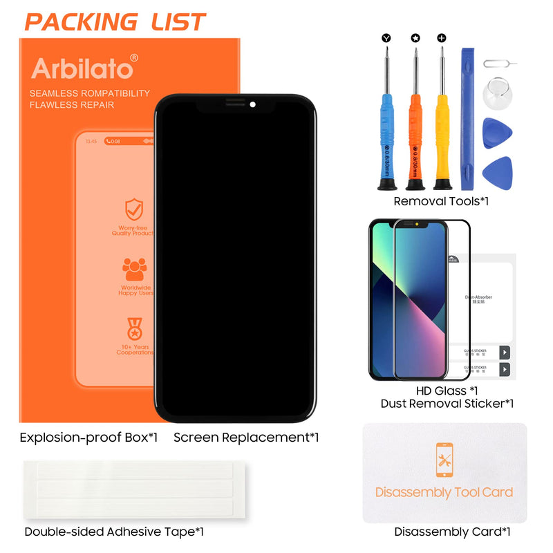 Incell Screen for iPhone XR Screen Replacement for iPhone A1984 LCD Screen A2106,A2105,A2018 Touch Display Digitizer Assembly Repair Parts（Black No Face ID）