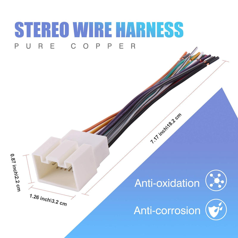RDBS Car Radio Wire Harness to Install an Aftermarket Stereo Receiver Fit for 1998-2009 Ford Vehicles F150/F250/F350/Ranger/Explorer/Escape/Crown