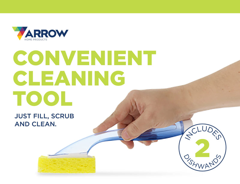 Arrow Plastic Dish Sponge with Handle, 2 Count