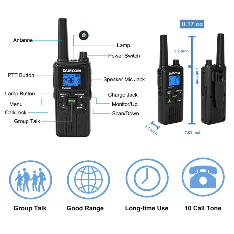 Portable FRS Two Way Radio Walkie Talkies-Dustproof, Rechargeable 1250mAh USB,Walkie Talkies License Free Long Range with Group/VOX/SCAN/NOAA Weather Alert/Call Function (Yellow+Red) Red + Yellow