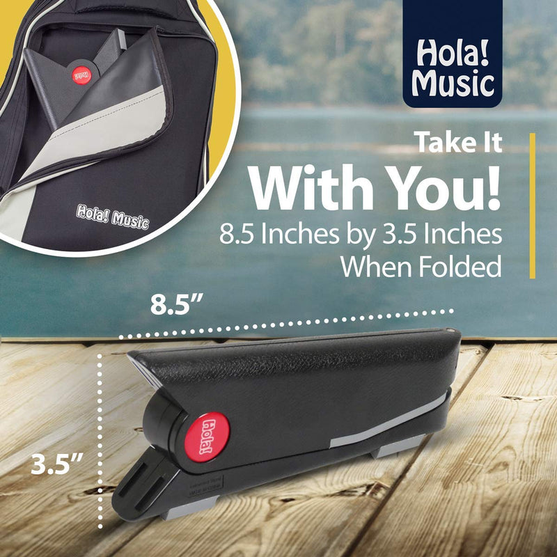 Portable Folding Ukulele Stand by Hola! Music - Black ABS - Black