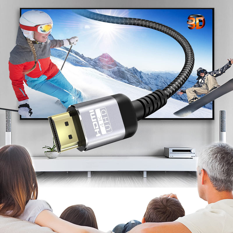 Soonsoonic 4K HDMI Cable 15 Feet | 18Gbps Ultra High Speed HDMI to HDMI Cable & 4K@60Hz HDR ARC HDCP2.2 Ethernet-Braided 2.0 Cord | for UHD TV Monitor Laptop Xbox PS4/PS5 ect (4.57m) 15FT