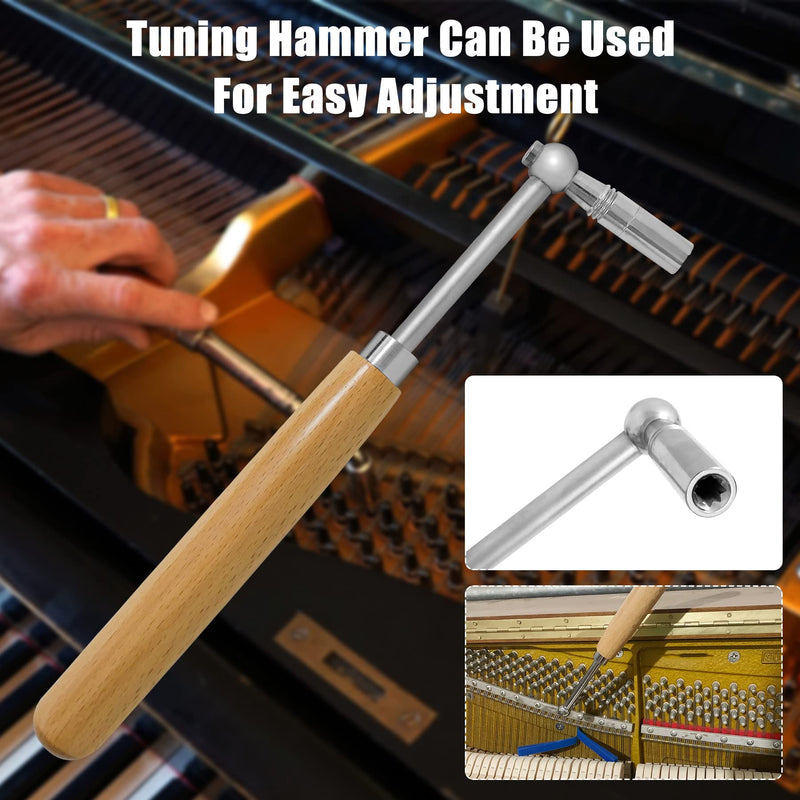 Professional Piano Tuning Kit, Piano Tuner Hammer Mute Kit Tools, Piano Tuning Lever Tools with Case, 6 Pcs