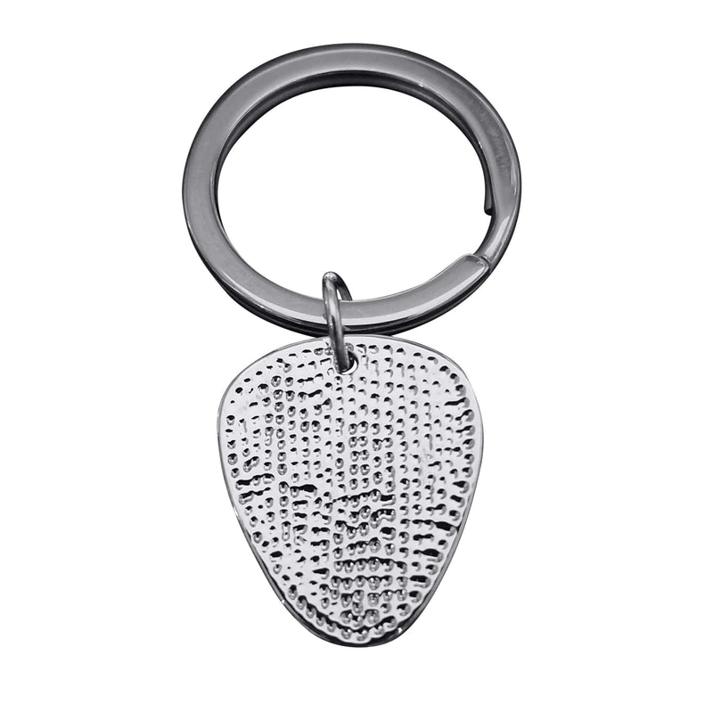 Art Attack When Words Fail Music Speaks Guitar Pick Keychain (Silver)