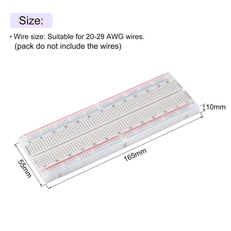 MECCANIXITY Breadboards 830 Point Solderless Breadboards for Proto Shield Distribution Connecting Blocks Pack of 3