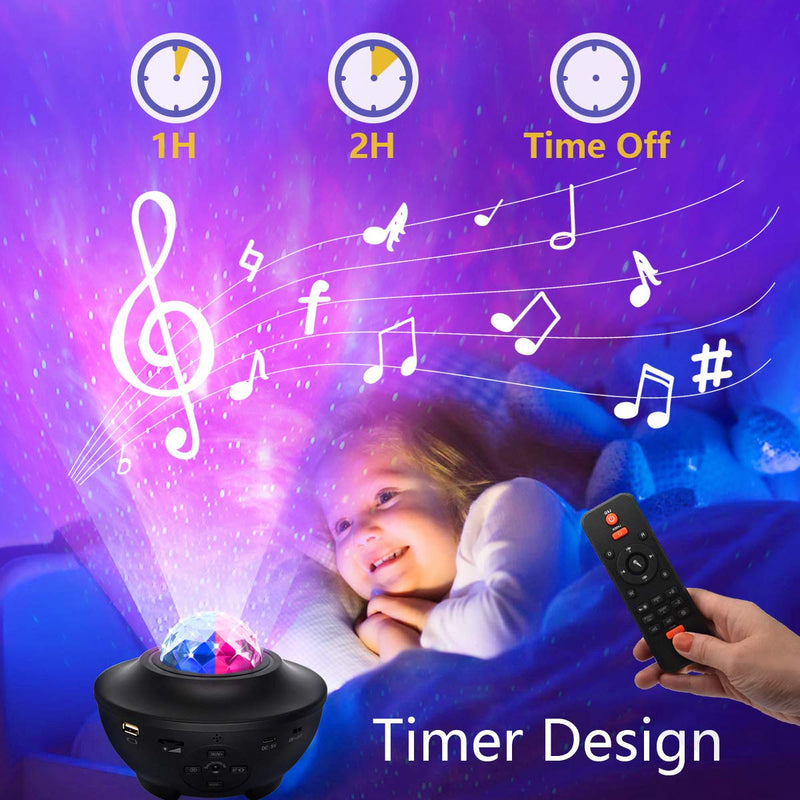 [AUSTRALIA] - HSicily Star Light Laser Projector Star Galaxy Projector Light Bluetooth Speaker with Remote Control Timer Sky Night Light LED Nebula Cloud for Christmas Baby Bedroom Kids Party Disco 