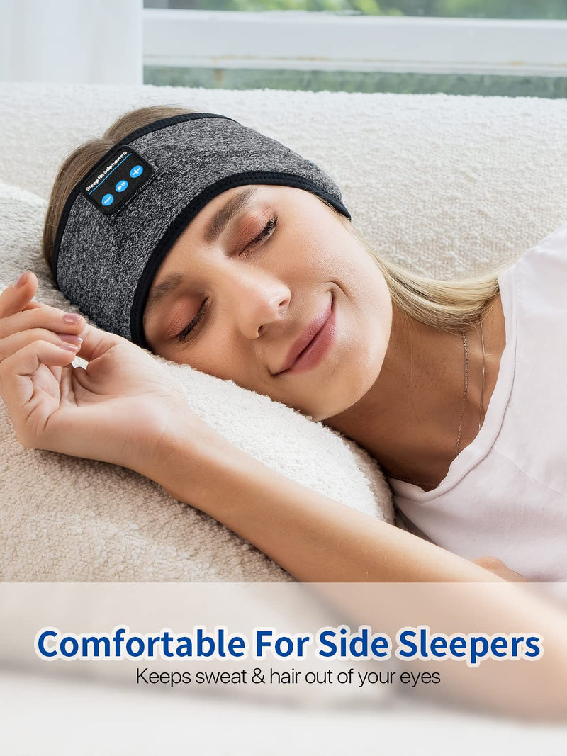 Sleep Headphones Sports Headband, Adjustable Wireless Headband Headphones, Long Time Play Headphone Band with Built in Speakers Perfect for Sleep,Workout,Running,Yoga,Travel,Insomnia