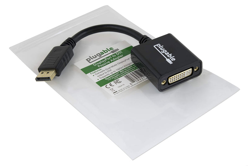 Plugable DisplayPort to DVI Adapter (Supports Windows and Linux Systems and Displays up to 1920x1200@60Hz, Passive)