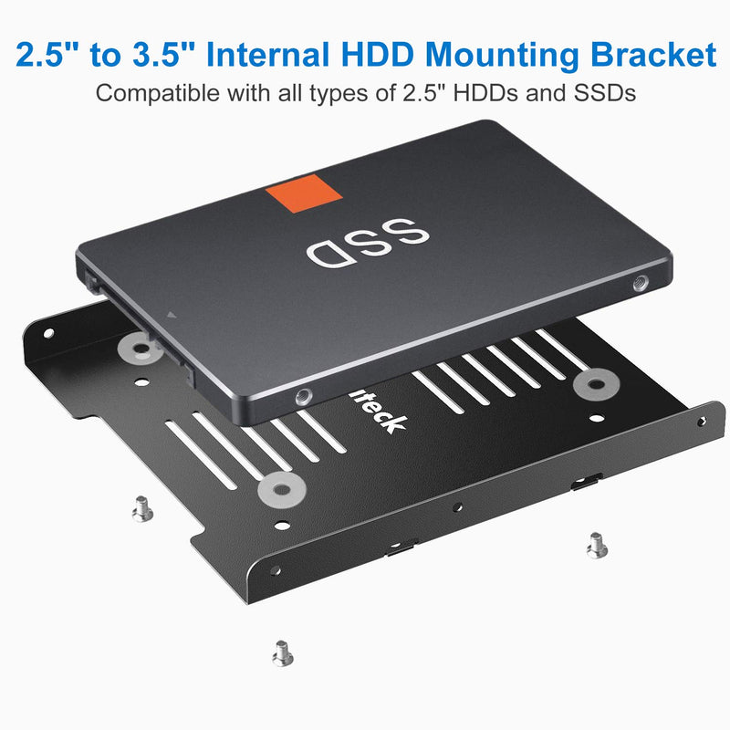 Inateck SSD Mounting Bracket 2.5 to 3.5 Adapter with SATA Data Cable, SA04006