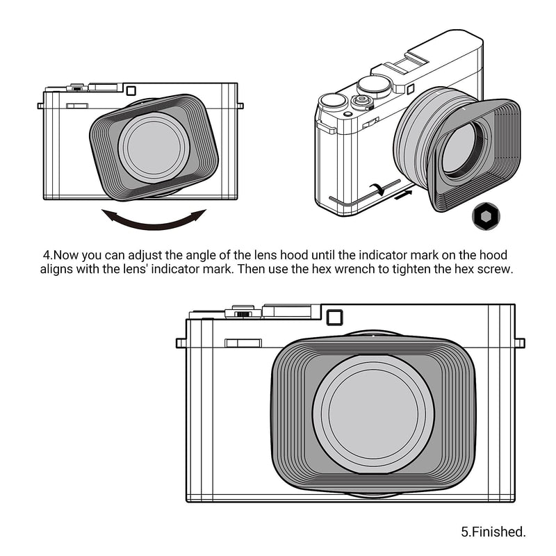 JJC Square Metal Camera Lens Hood Cover Screw-on Mount Shade Protector Replaces Fuji LH-XF27 for Fujifilm XF 27mm F2.8 R WR Lens on XE4 X-E4 XE3 XE2 XT4 XT3 XT2 XS10 X-S10 XT30 XT20 X-pro3 X-pro2