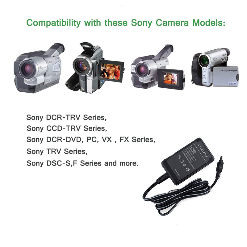 AC-L100 AC Power Adapter Gonine, AC L100 Charger Kit Replacement Sony AC-L100 AC-L15 AC-L10 AC-L15A AC-L10A for Handycam DCR-TRV MVC-FD DSC-S30 DSC-F707 DSC-F717 DSC-F828 Cameras.