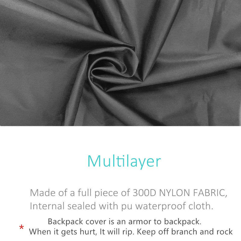 Joy Walker Waterproof Backpack Rain Cover for (15-90L), Upgraded Anti-Slip Cross Buckle Straps, Triple Strengthened Layers for Hiking Camping Traveling Black Small (for 15-25L backpack)