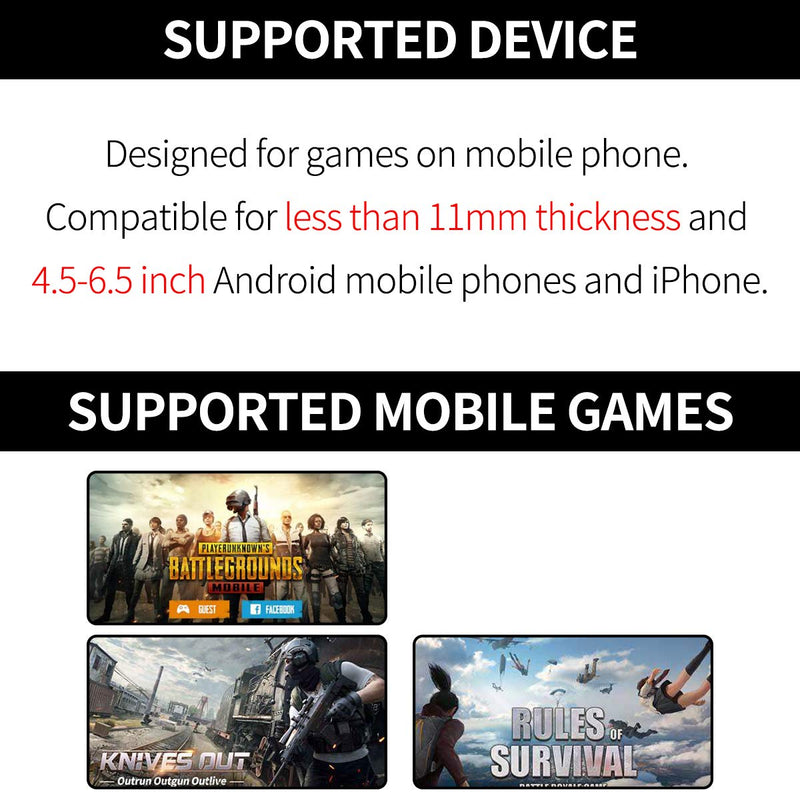 【1 Pair】 IFYOO Z108 Mobile Gaming Controller Compatible with PUBG Mobile/Fortnitee Mobile/Call of Duty Mobile, Sensitive Shoot and Aim Trigger L1R1 Compatible with Android & iPhone 1 Pair