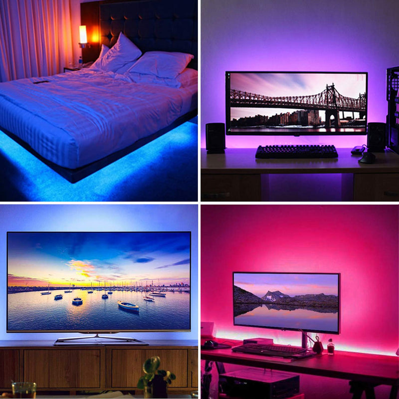 [AUSTRALIA] - LED Strip Lights, LED TV Backlight, 6.56ft for 32-60in TV, 16 Colors & 24Key Wireless Remote Controller, USB Powered for TV Desktop PC 