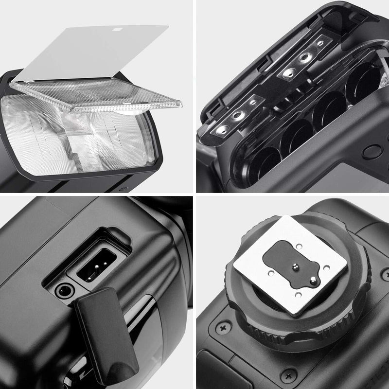 Powerextra Flash Speedlite with LCD Display, GN38 Off-Camera Zoom Flash for CA Nikon Pentax Panasonic Olympus and Sony DSLR Camera, Digital Cameras with Standard Hot Shoe