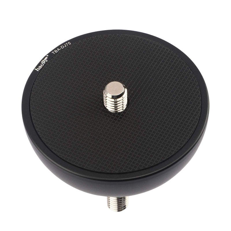 Haoge 75mm Half Ball Bowl Adapte, Metal Half Ball Flat to Bowl Adapter Convert Video Bowl Tripod and Fluid Head with 3/8" Screws for as Manfrotto 501/502/504 Flat Mount Type Fluid Head